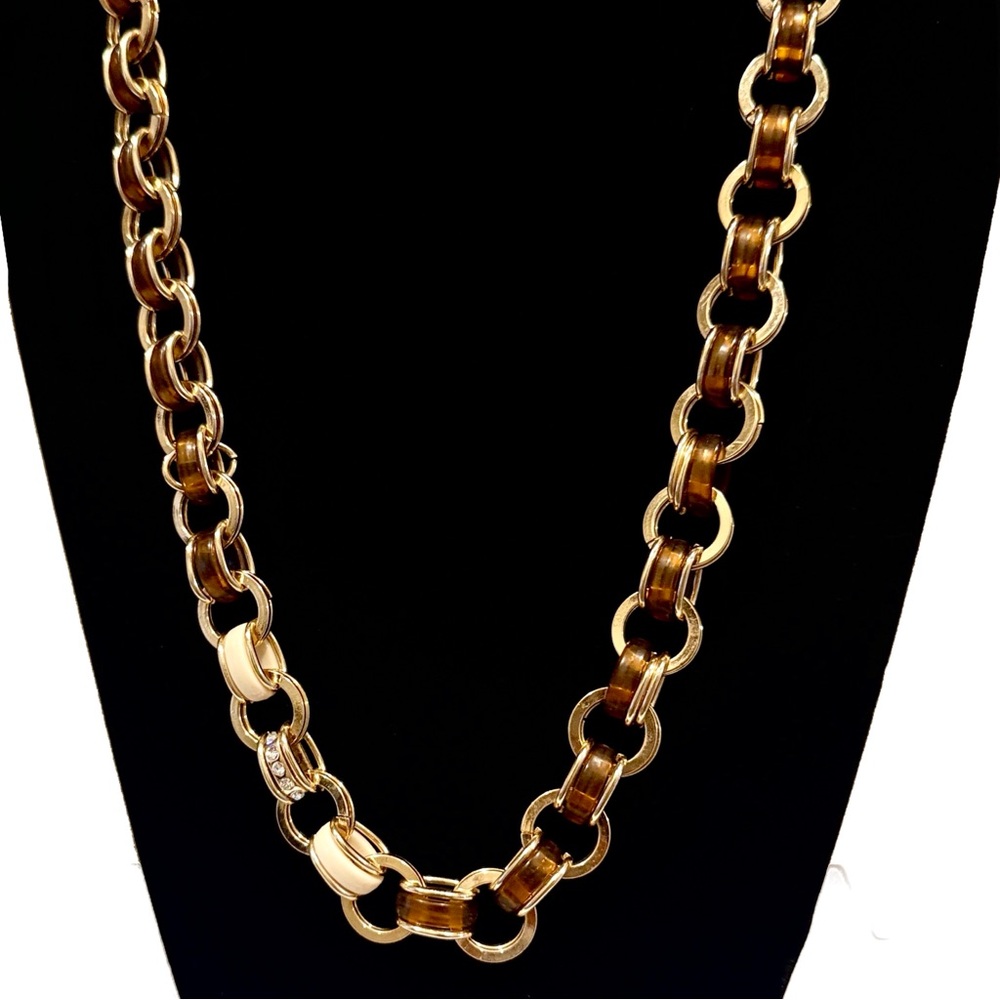 Talbots Gold and Tortoise Link Necklace - Picture 5 of 14